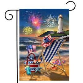 Oceanside Fireworks Garden Flag   GF4-8638