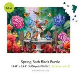Spring Bird Bath 1000 Pc Jigsaw Puzzle    PZ8-08668