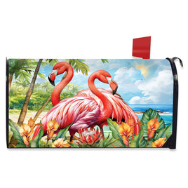 Pair of Flamingos OS Mailbox Cover       OSMC8-8651