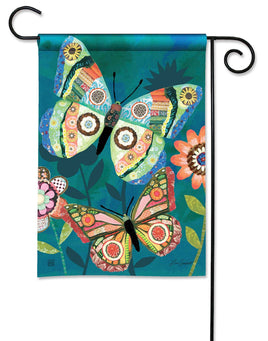 Patchwork Flutters Garden Flag                   DD-30356