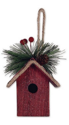 Red Birdhouse Ornament      SV-0516120