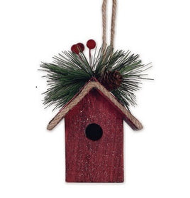 Red Birdhouse Ornament      SV-0516120