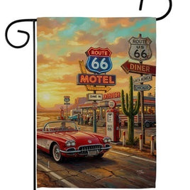 Route 66 Motel Diner Garden Flag    TG-61023