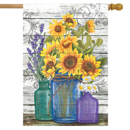 Rustic Sunflowers Std Flag   HF8-29290
