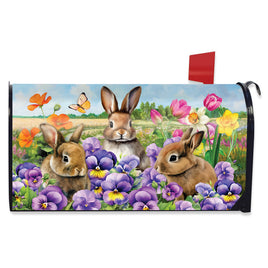 Spring Bunny Trio OS Mailbox Cover       OSMC8-8658