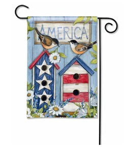 Stars & Stripes Birdhouses Garden Flag                    SD-30633