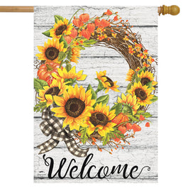 Sunflower Fall Wreath Standard Flag   HF8-29470