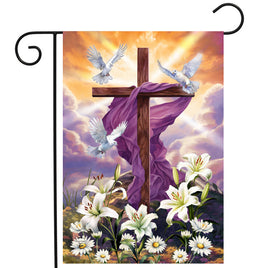 sunrise easter cross garden flag   gf4-8660