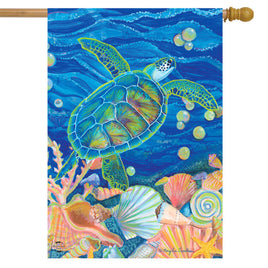 Swimming Sea Turtle Std Flag   HF8-29551