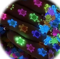 Tiny Luminous Multi-Colored Resin Turtles Set of 10