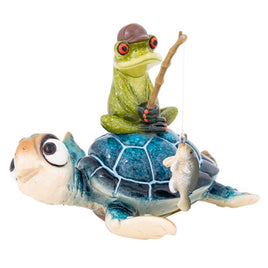 Turtle with Fishing Frog    WW-987
