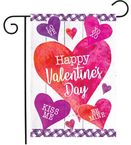 Valentine's Watercolor Hearts Garden Flag   GF4-9355