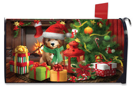 Puppy Waiting for Santa Mailbox Cover       MC6-9760