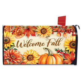 Welcome Fall Flowers OS Mailbox Cover      OSMC8-8464
