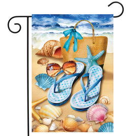 Welcome to the Beach Flip Flops Garden Flag   GF4-8640