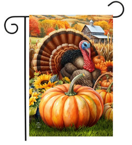 Wild Turkey & Pumpkins Garden Flag   GF4-8460
