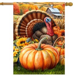 Wild Turkey & Pumpkins Standard Flag   HF8-28460