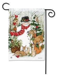Woodland Snowman Garden Flag                    SD-33180