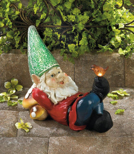 solar lazy gnome  statue    sg-16214