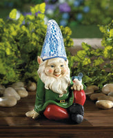 solar happy sitting gnome      sg-16215