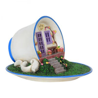 lighted coffee cup fairy house                      11710