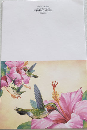 hummingbirds & flowers personalized notes  n-16