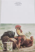 rooster & chickens personalized notes      lr-7