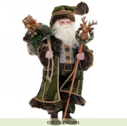 standing fabric & resin forest trail santa w/ stag 20"   rg3565559