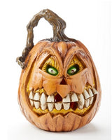 Scary Face Mad Resin LED Pumpkin  DL182194-0