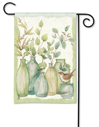 eucalyptus vases garden flag    sd-31862