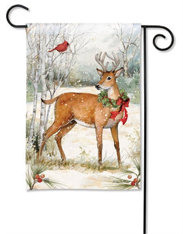 woodland reindeer christmas garden flag       sd-33030