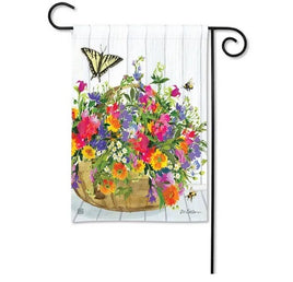 flower basket garden flag    sd-33076