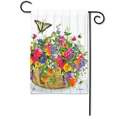 flower basket garden flag    sd-33076