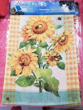 sunflower and bees garden flag             bb-36770