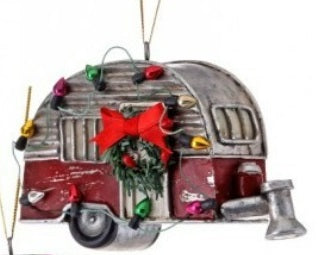 retro travel trailer holiday ornaments     rg0858183 1) rg0858183r     retro travel trailer ornament with red