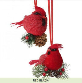 cardinals on pine cone holiday ornaments    rg0367018