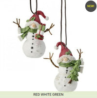 resin sweet snowmen holiday ornaments    rg0568446