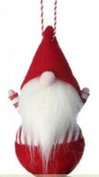 striped & polkadot gnome holiday ornaments    rg0469409 1) rg0469409-s   red & white striped hanging gnome with red bottom