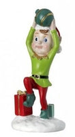 elves with toys and gifts figurines    rg1168414 1)  rg1168414-o  elf with ornament in green shirt