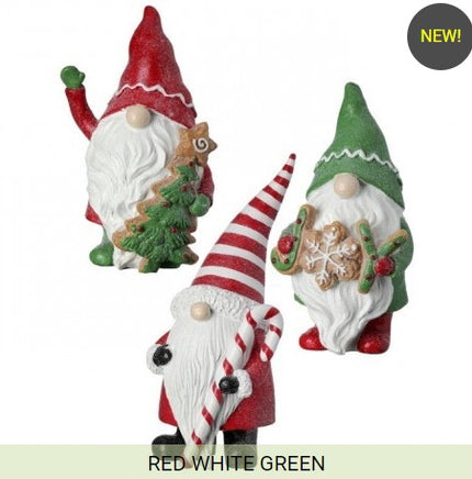 three gingerbread resin christmas gnomes    rg0968369