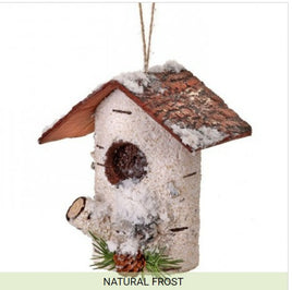 birch log birdhouse holiday ornaments   rg1061497