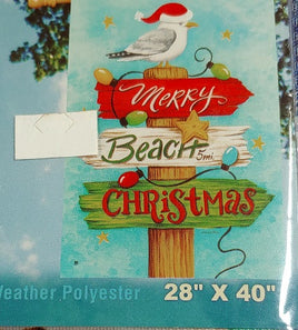 beach christmas standard flag  28" x 40"           bb-99329