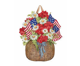 amereican flags basket door decor                dd-03242
