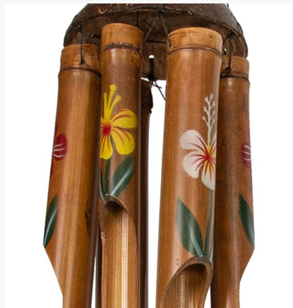 hibiscus flower bamboo chime    b-1314-10