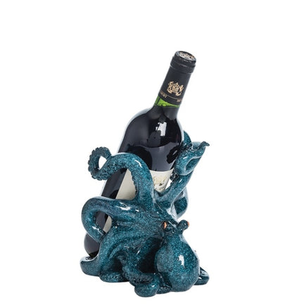 blue resin octopus wine bottle holder       