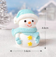 miniature snowman with blue hat                blue snowman