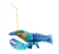 hanging red & blue lobsters ornaments                x-381-5 2) x-381-b   hanging blue lobster