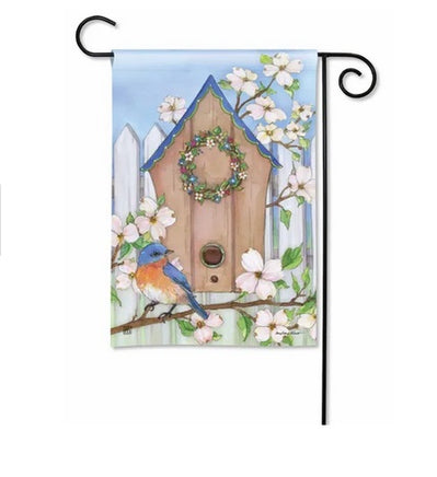 dogwood birdhouse garden flag                 sd-33235