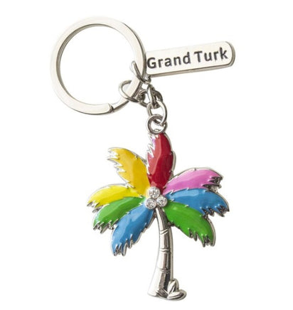 keychains - multi colored palmtree with jewels   f5027-3
