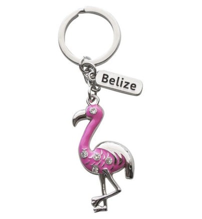 keychains - multi colored flamingo with jewels   f5030-3